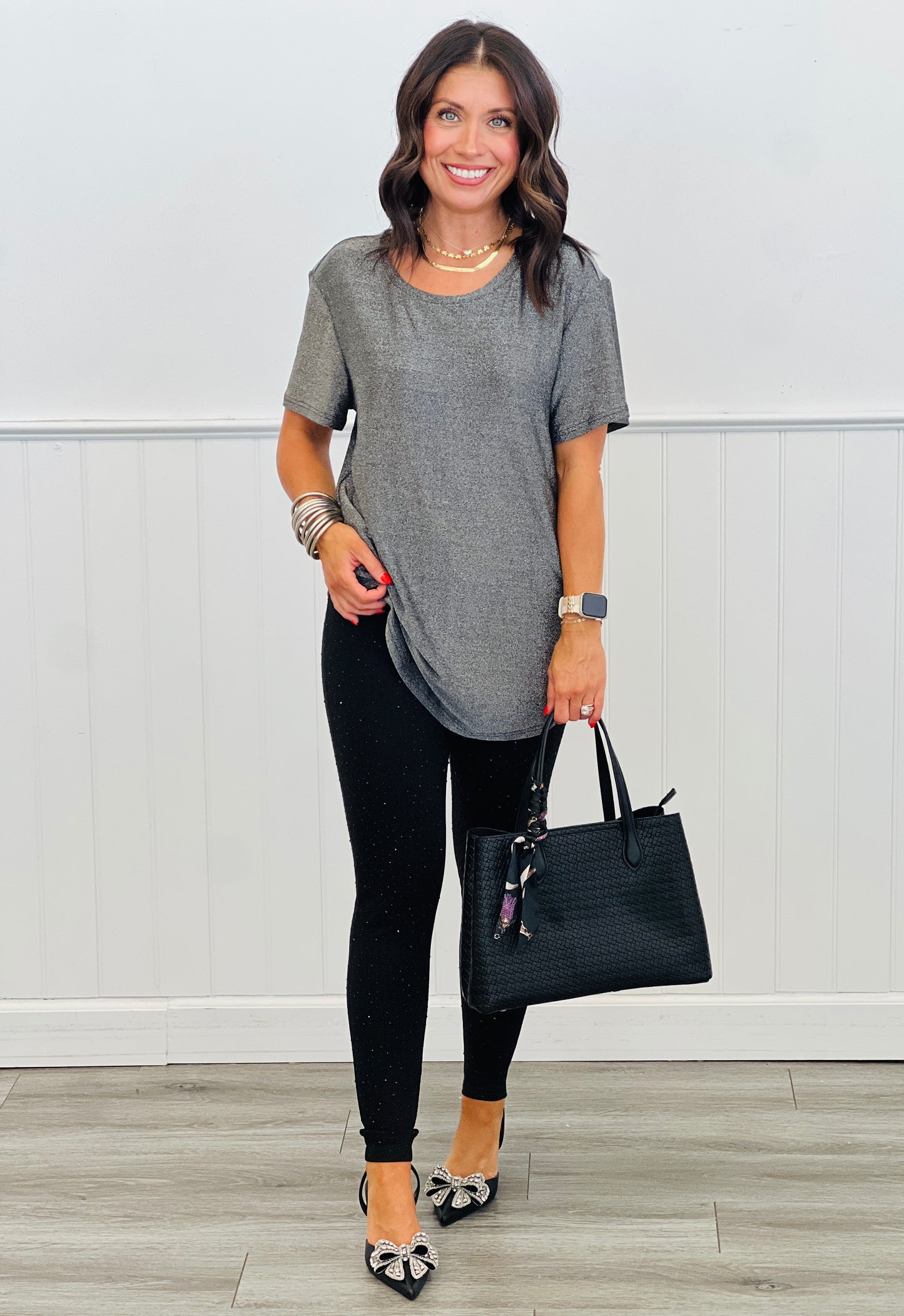 Sparkly Lurex Tunic Top (Reg. & Plus)- 3 Colors