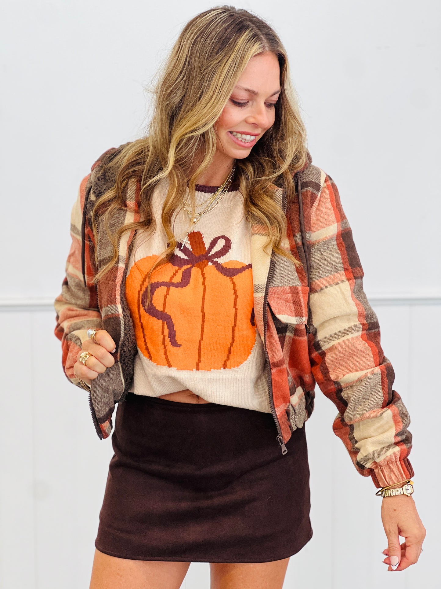 Harvest Hues Pumpkin Sweater (Reg. & Plus)
