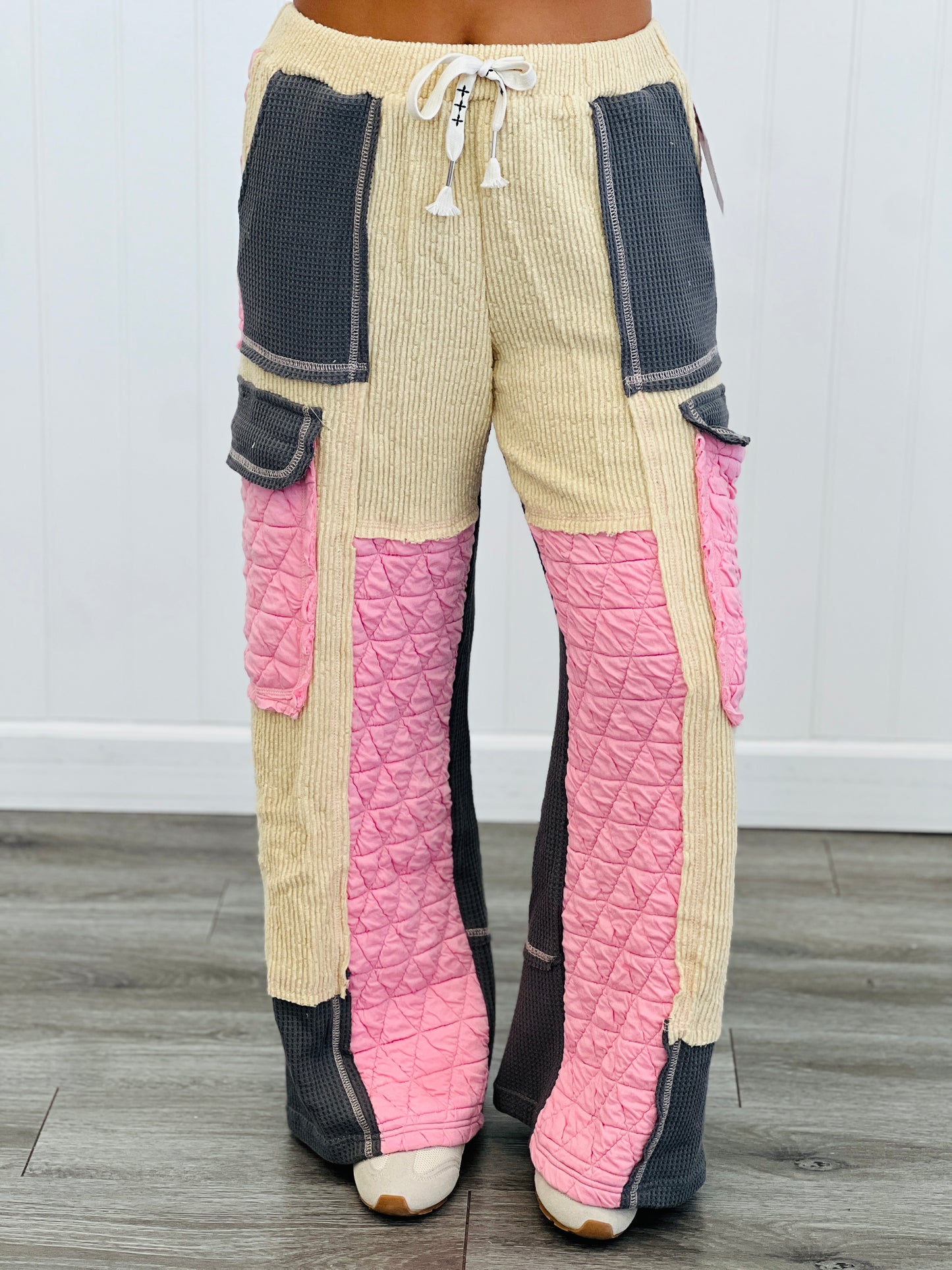 POL Candy Pink/Grey Multi Fabric Pants (Reg.)