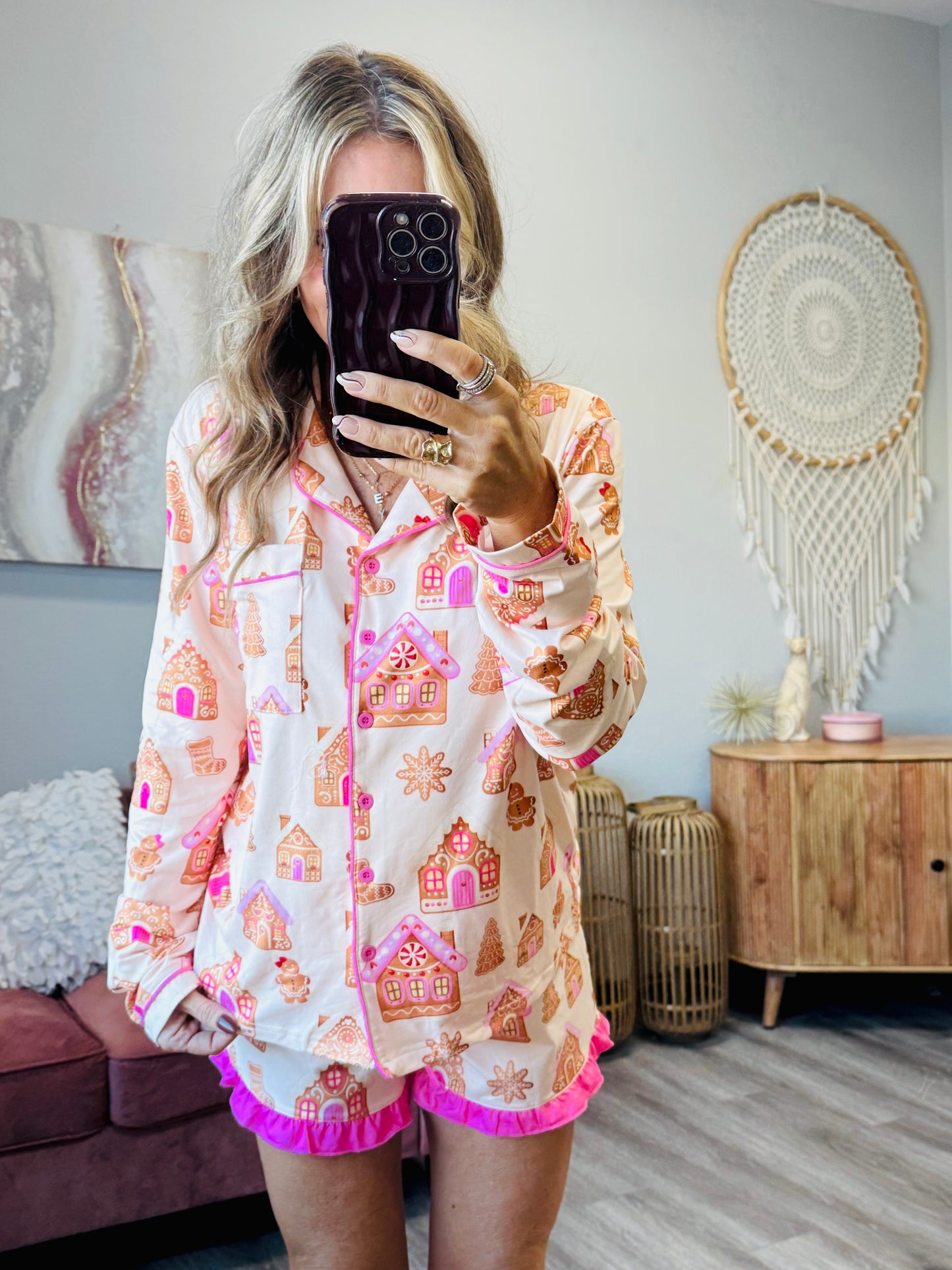 Gingerbread Wonderland Ruffle Pajama Set (Reg. and Plus)