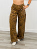 Washed Leopard Denim Tie Hem Pants (Reg & Plus)