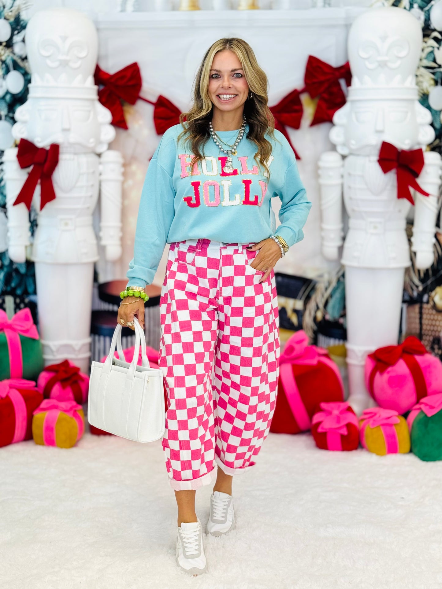 Holly Jolly Patch Luxe Pullover (Reg. and Plus)