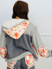 POL Grey Thermal Floral Quilted Hoodie Jacket (Reg.)