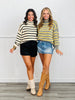 Striped Turtleneck Sweater (Reg.)-2 Colors