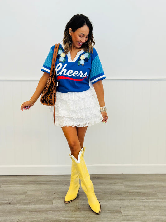 White Lace Scallop Ruffle Skort (Reg.)