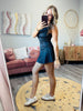 Black Polka Dot Drop Waist Mini Skort Dress (Reg.)