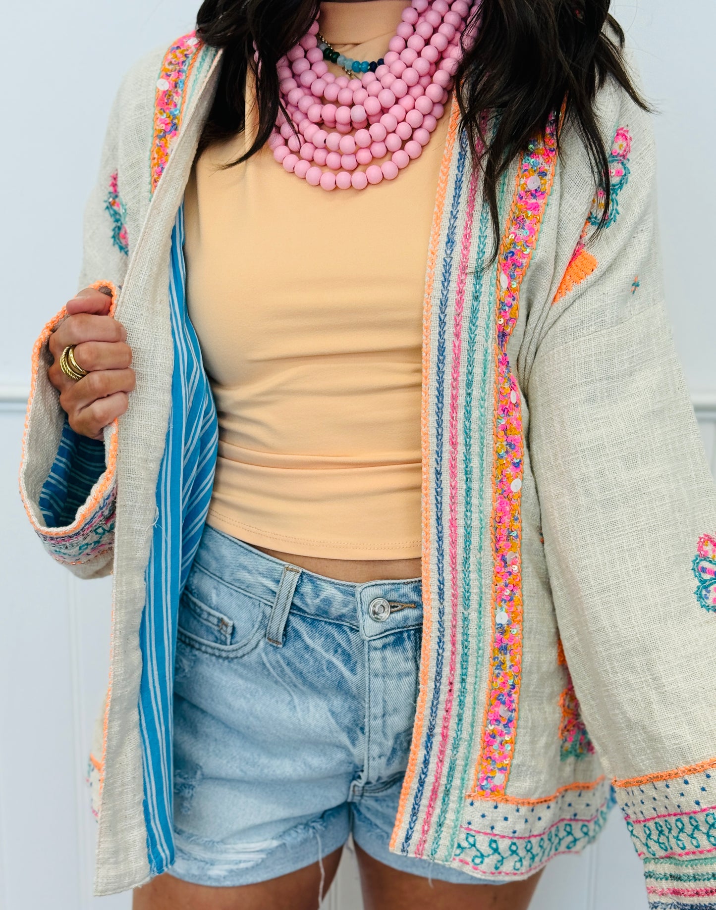 POL Natural Multi Belted Sweater Cardigan (Reg)