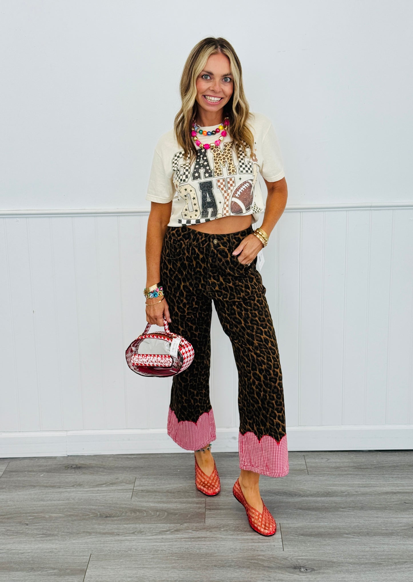 Leopard Scallop Heritage Contrast Cuff Pants (Reg)