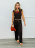 Luxe Chocolate Boat Neck Crop Tank Top (Reg.)