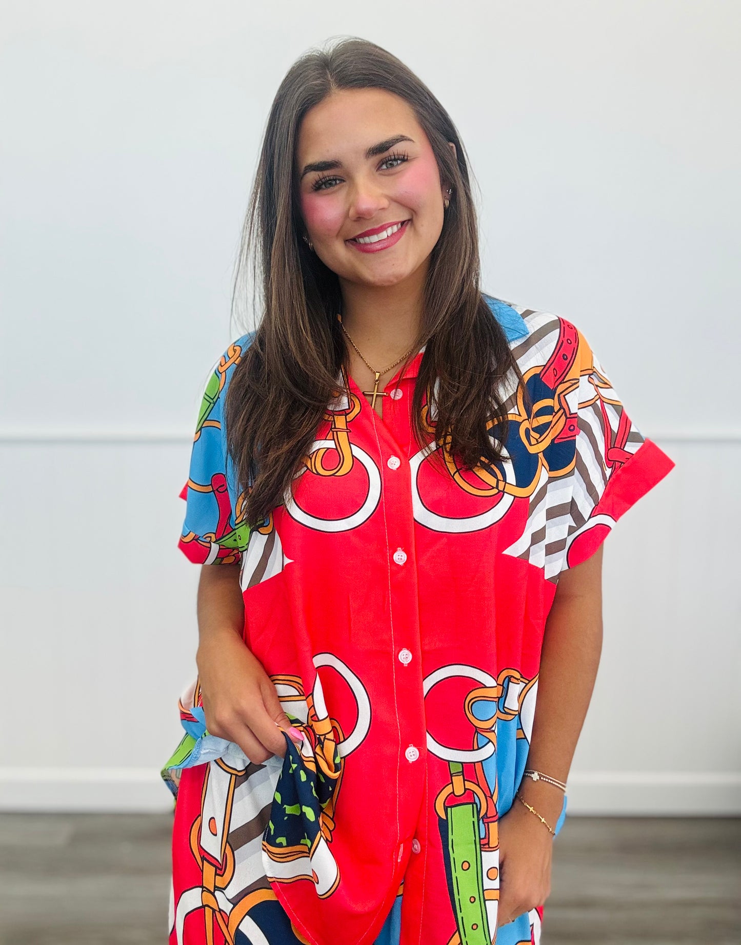 Equestrian Elegance Button Up Top (One Size)
