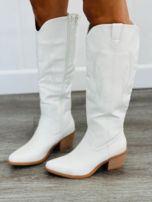White Take A Stand Western Boots