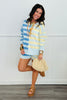 Half & Half Contrast Striped Knit Sweater (Reg. and Plus)