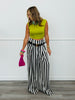 Black/White Stripe Belted Pants (Reg.)