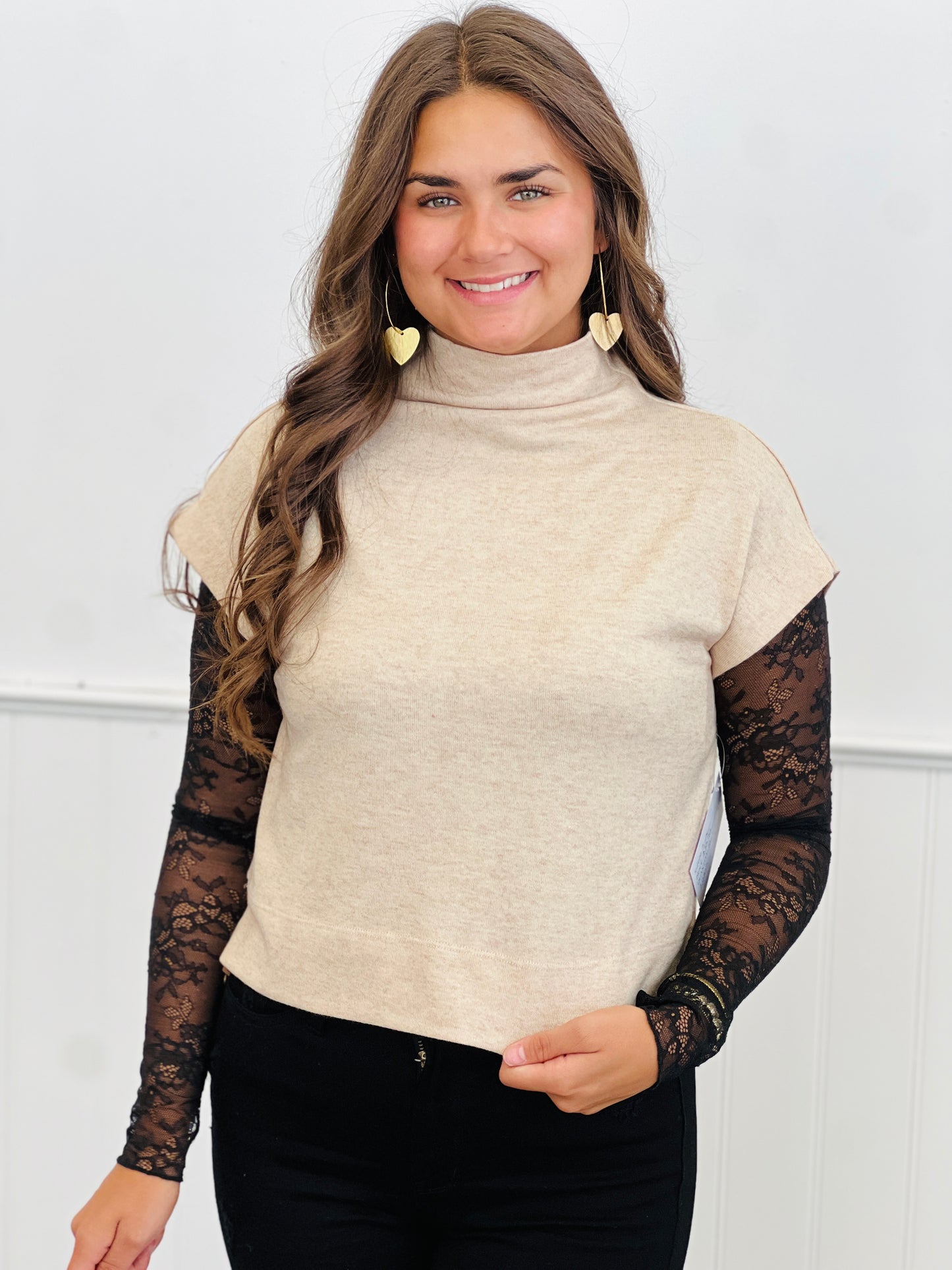 Mock Neck Pullover Top (Reg & Plus)-3 Colors