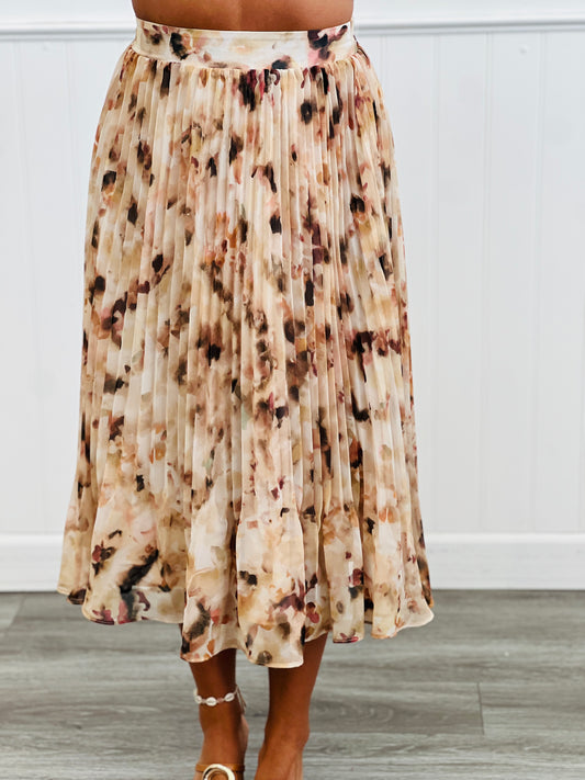 Multi Abstract Print Midi Skirt (Reg & Plus)