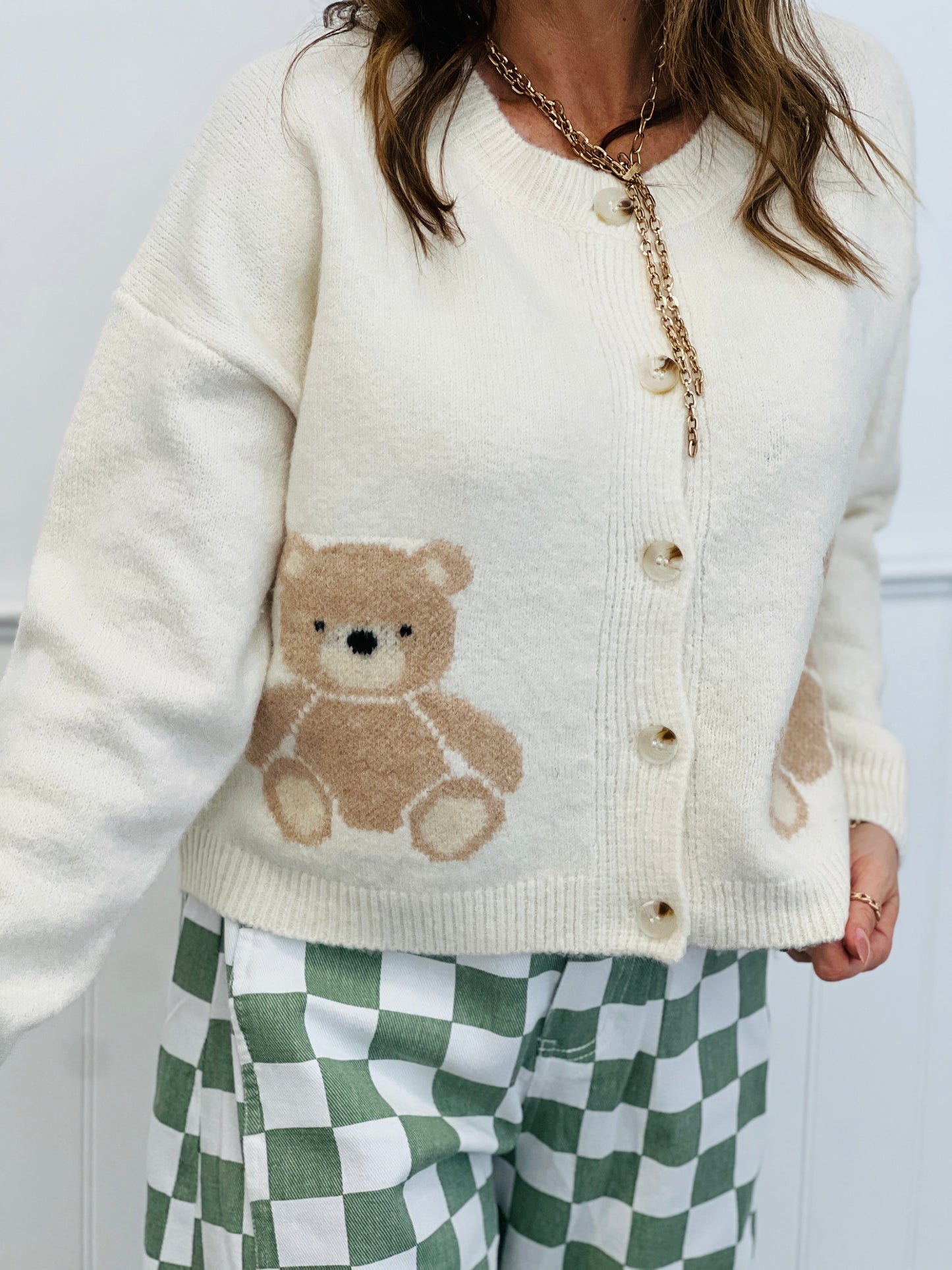 Teddy Bear Sweater Cardigan (Reg.)-2 Colors