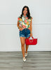 Floral Tapestry Button Up Top (Reg. and Plus)