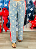 Light Denim Red Stripe & Stars Pants (Reg.)
