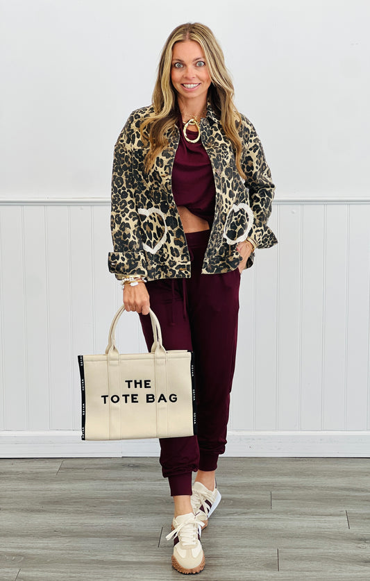 Burgundy Long Sleeve Top & Jogger Set (Reg. and Plus)