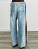 Denim Leopard Brown Stripe Pants (Reg.)