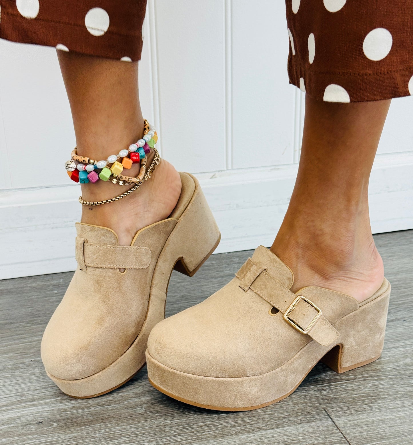 Brown A Step Above Platform Clogs