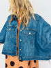 Risen Dark Denim Flowy Cape Jacket (Reg & Plus)