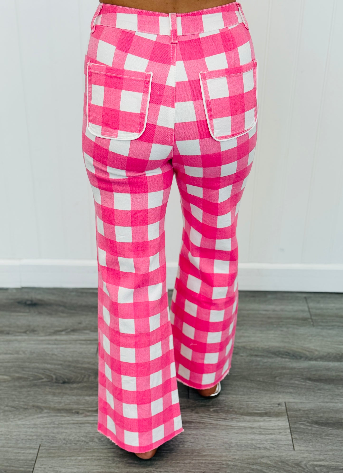 Pink Gingham Denim Pants (Reg.)