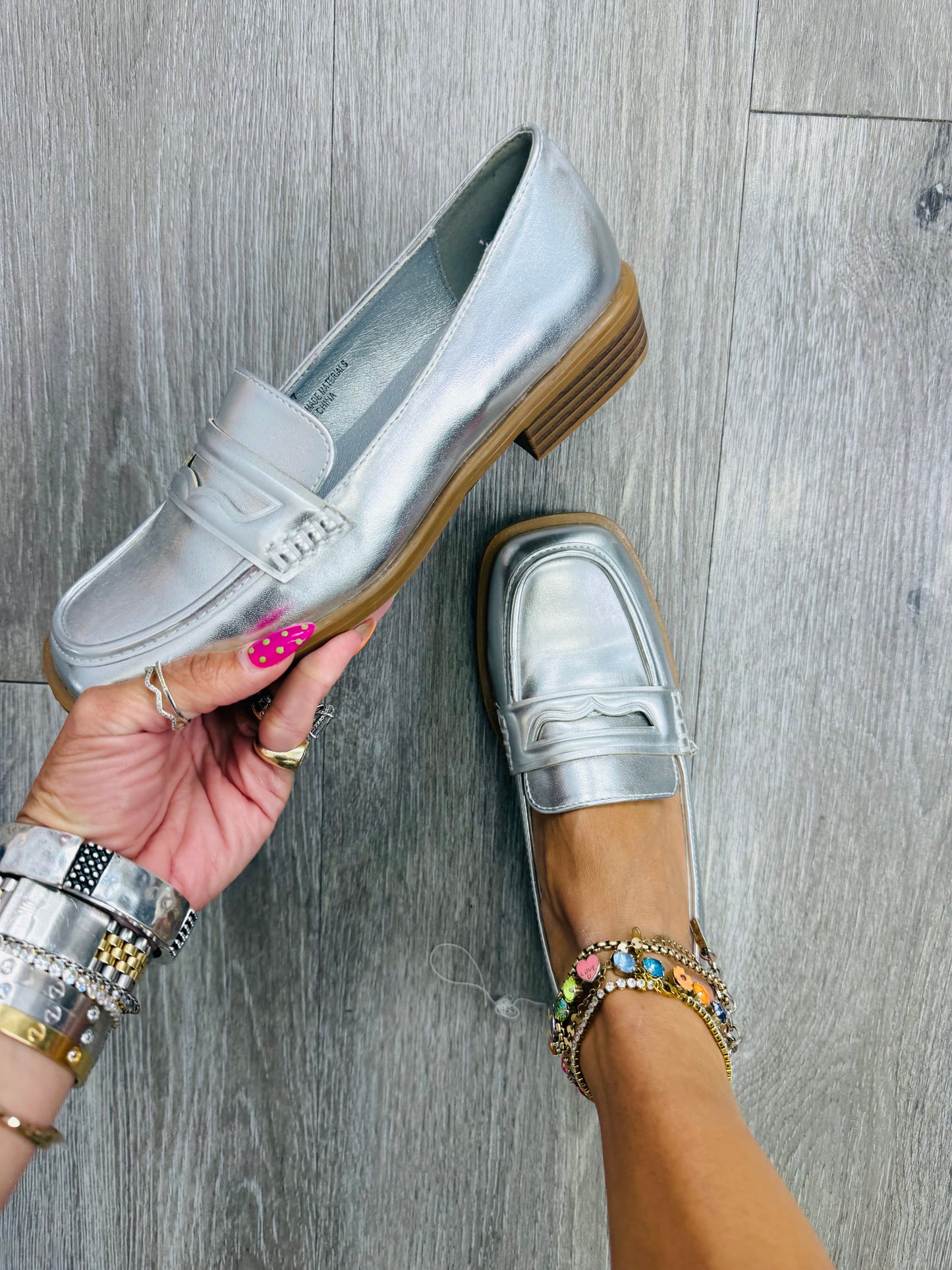 Silver Everything Has Beauty Loafers