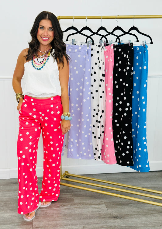 High Waist Polka Dot Pants (Reg & Plus)-6 Colors