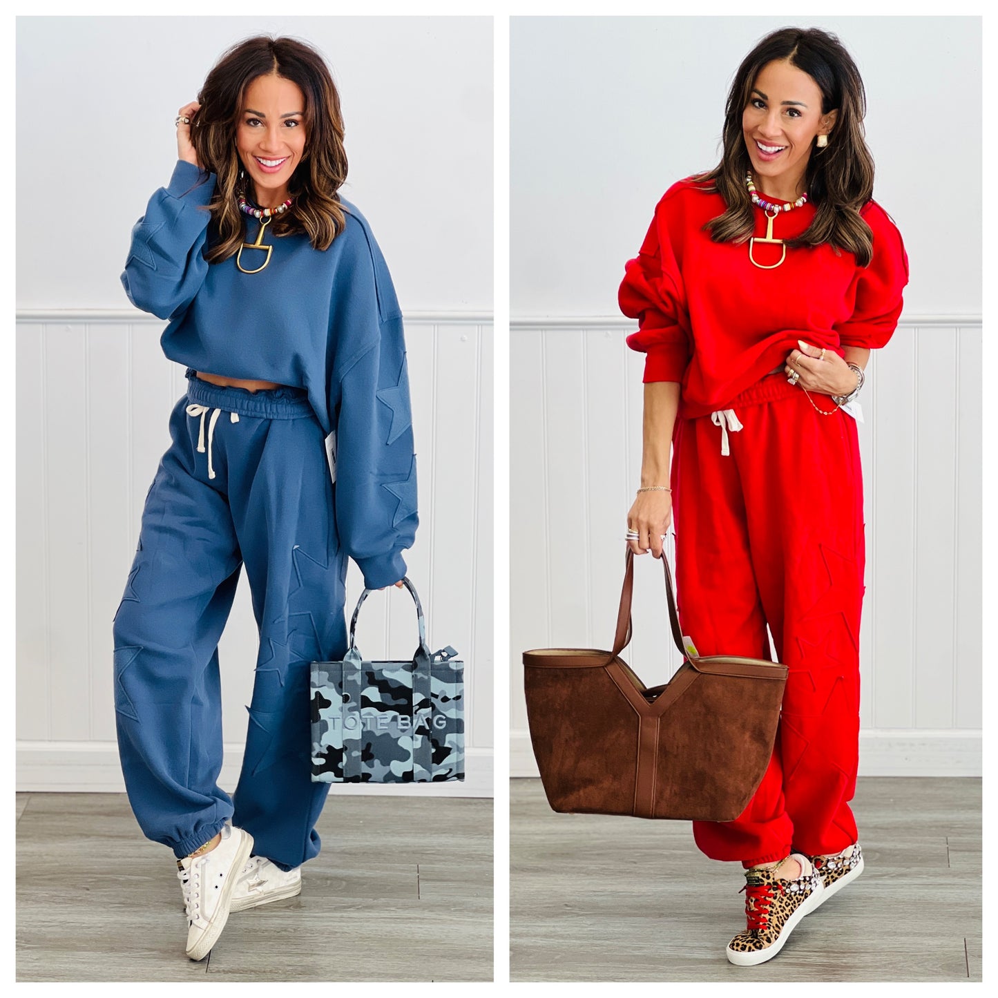 Star Patch Oversized Sweatshirt (Reg.)-2 Colors