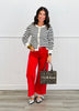 Navy/White Striped Button Down Cardigan (Reg.)