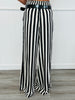Black/White Stripe Belted Pants (Reg.)