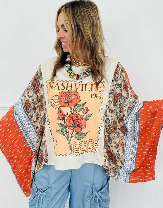 Nashville Postage Stamp Kaftan Top (Reg.)