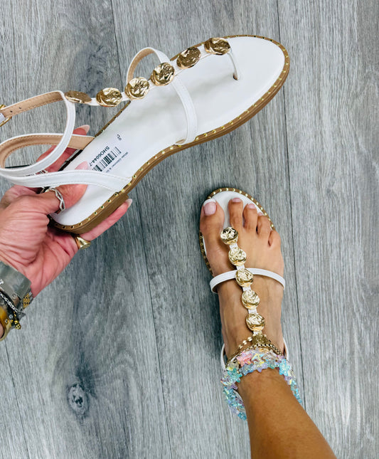 White Glimmer & Grace Sandals