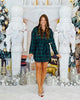 Green Flannel Button Up Mini Dress (Reg. and Plus)
