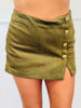 Gold Button Side Zip Mini Skort (Reg.) - 4 Colors