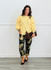 Yellow Ribbed Knit Sweater Top (Reg.)