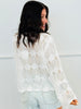White Beach Crochet Graphic Sweater Top (Reg & Plus)
