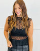 Black Lace Embrace Semi Sheer Top (Reg & Plus)