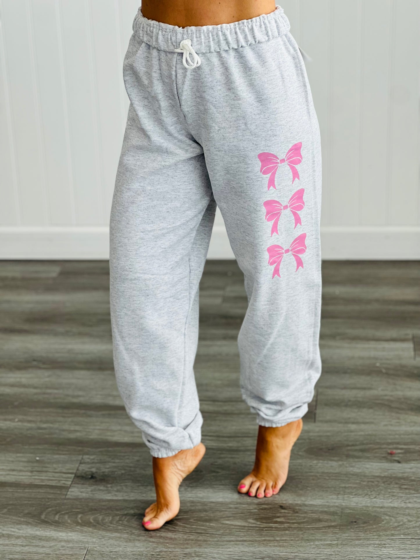 Heather Grey Fab-Bow-Lous Sweatpants (Reg. and Plus)
