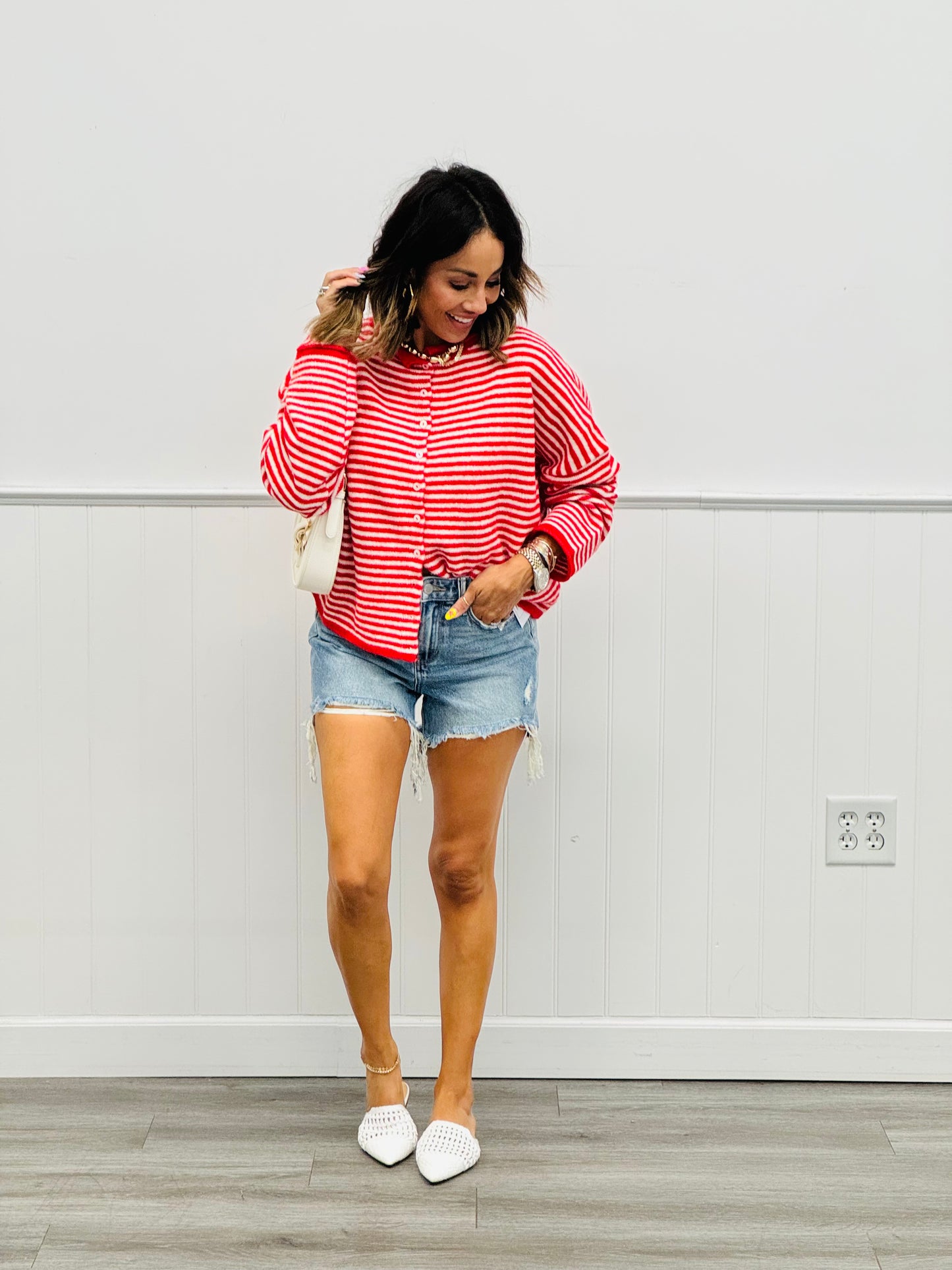 Red Striped Gigi Cardigan (Reg.)