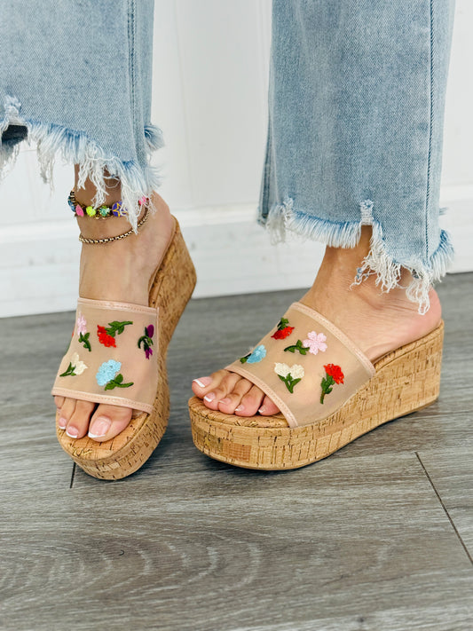 Bloom With Grace Cork Platform Sandals