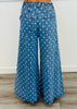 Light Denim Polka Dot Wide Leg Pants (Reg. and Plus)