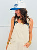 Taupe Pinstriped Overalls (Reg. and Plus)