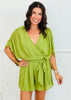 Green Deep V-Neck Romper (Reg. and Plus)