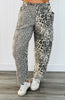 Taupe Leopard Pull On Barrel Pants (Reg & Plus)