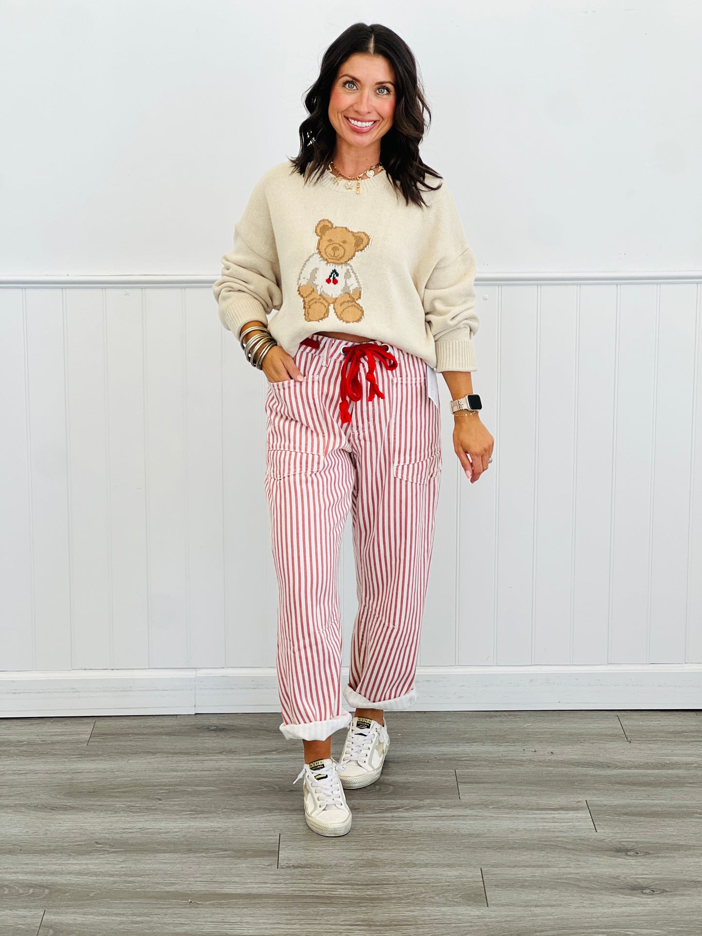 Teddy Bear Cherry Sweater (Reg)-2 Colors