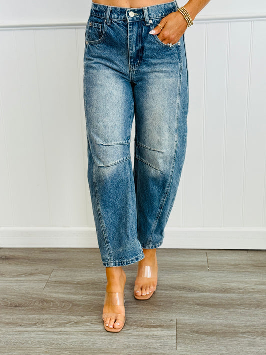 Denim Slouchy Barrel Pants (Reg.)
