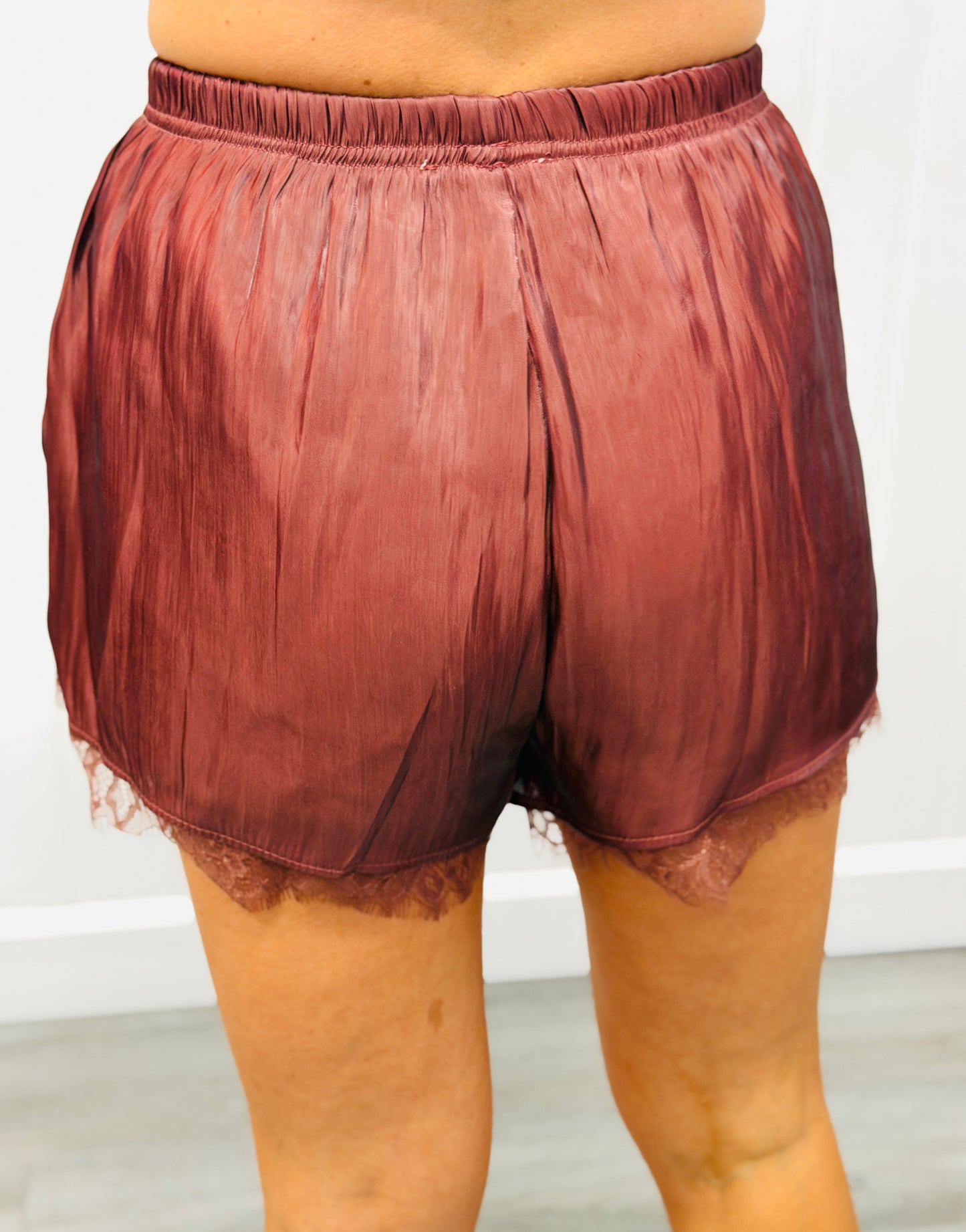 Brown Button Down Organza Top & Short Sets (Reg.)