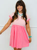 Pink Half Stripe Knit Mini Dress (Reg.)